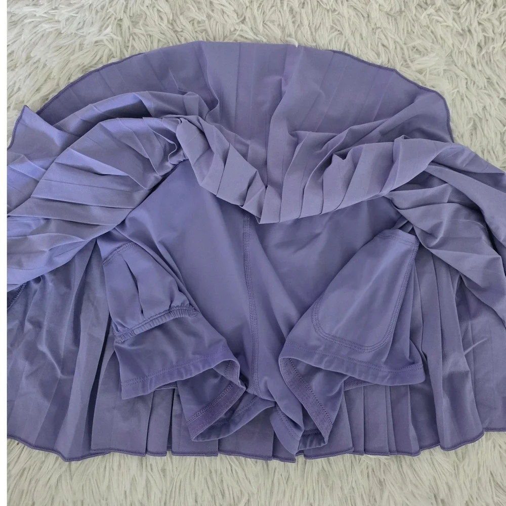 CRZ YOGA Purple Pleated Tennis Skirt Women L 12 Athletic Skort with‎ Pockets - Picture 4 of 6